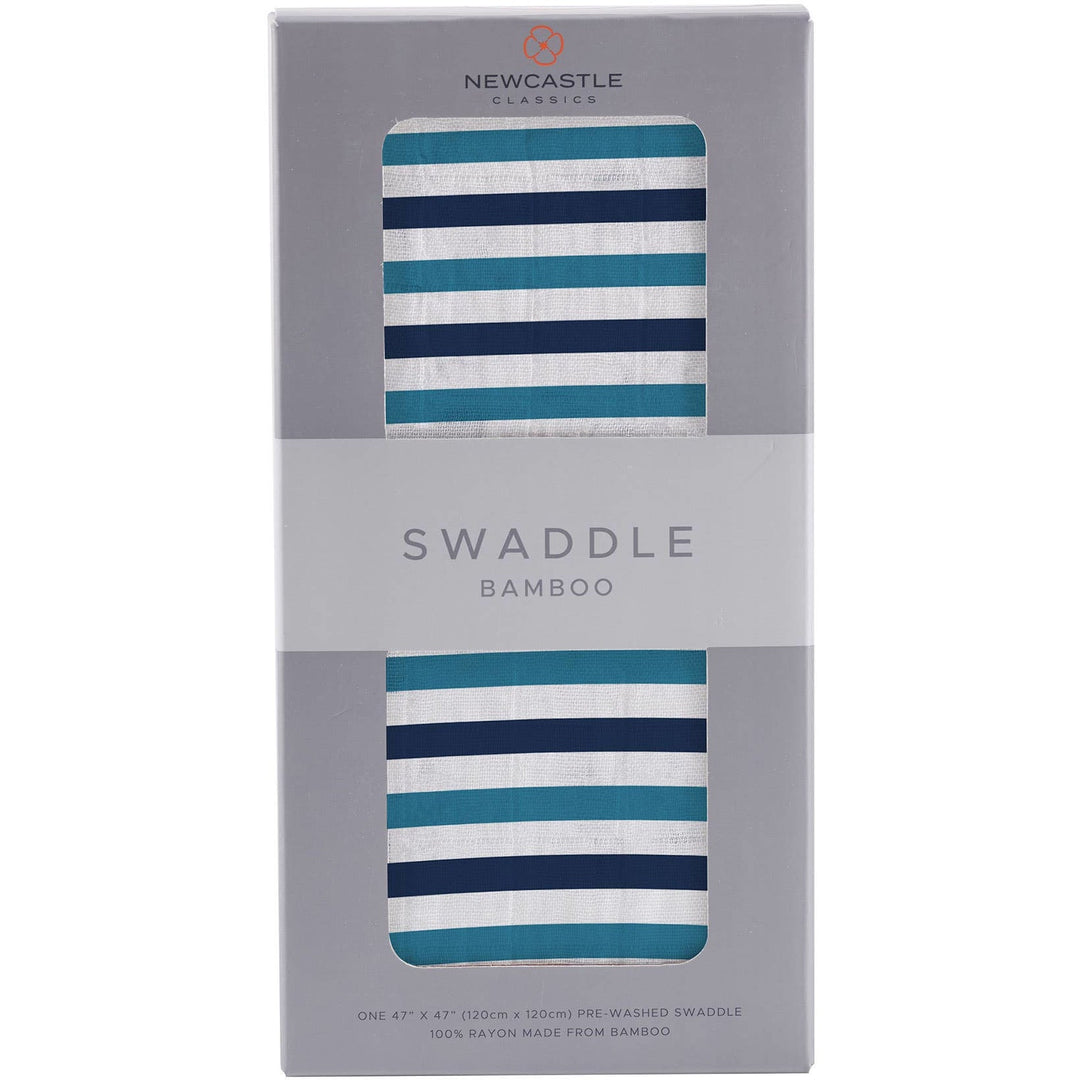 Blue and White Stripe Swaddle - Something Splendid Co.