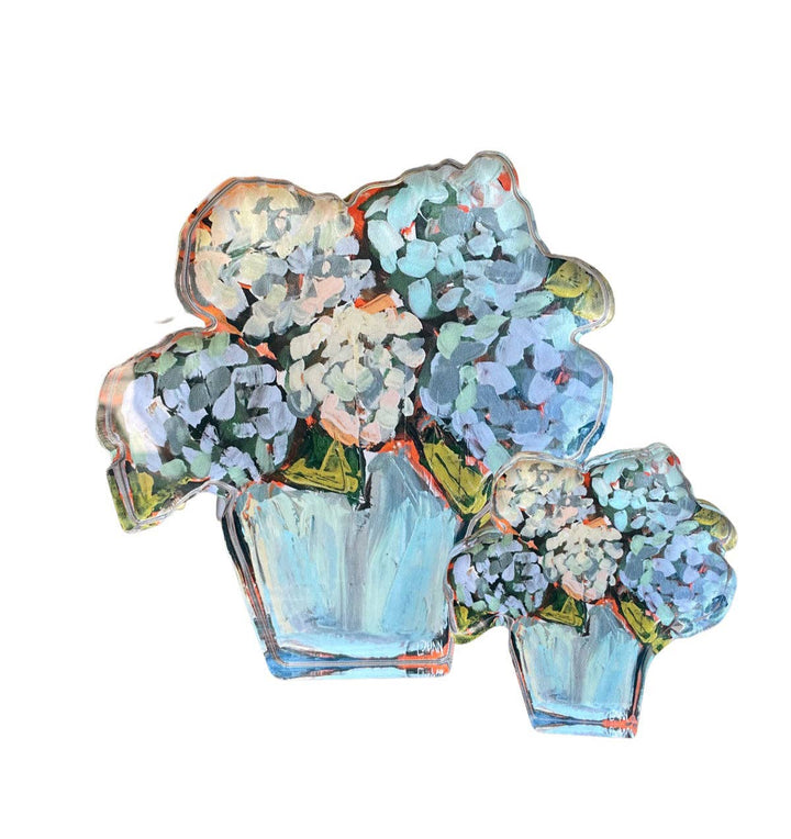 Blue Hydrangea Acrylic Bloom Block LARGE - Something Splendid Co.