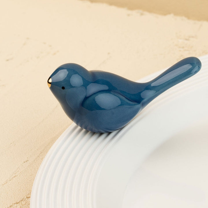 Bluebird of Happiness Mini by Nora Fleming — hand-painted ceramic mini topper for a Nora Fleming base (alternate view)