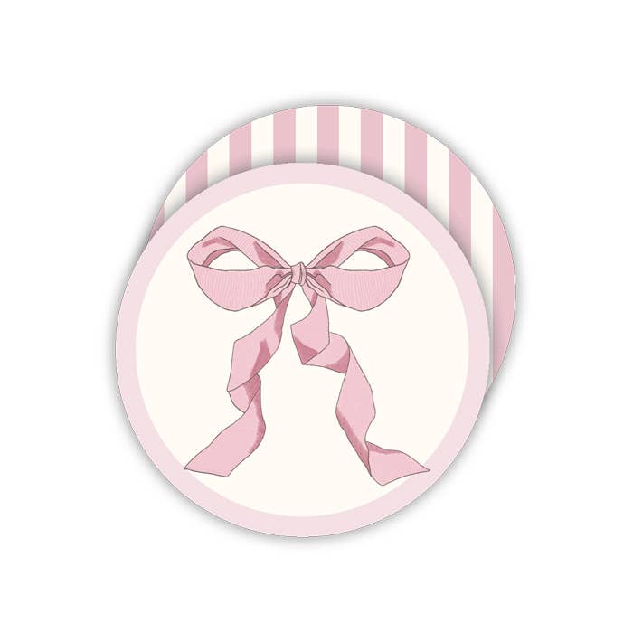 Blush Bow Round Coaster - Something Splendid Co.