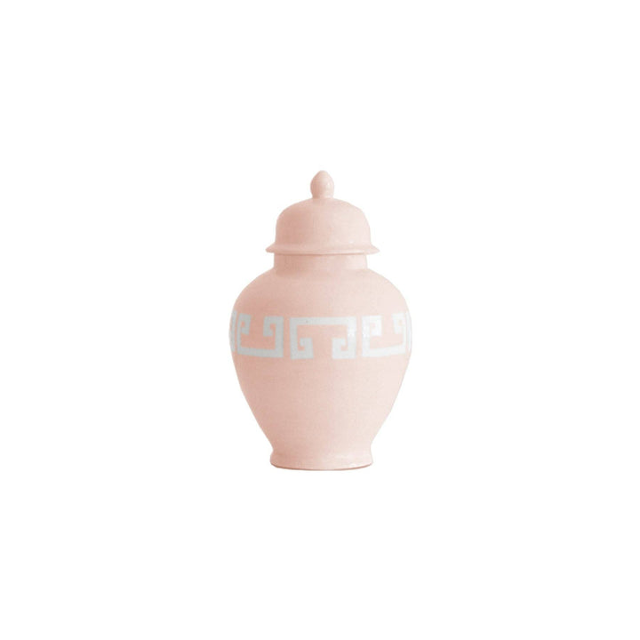 Blush Greek Key Ginger Jars - Something Splendid Co.