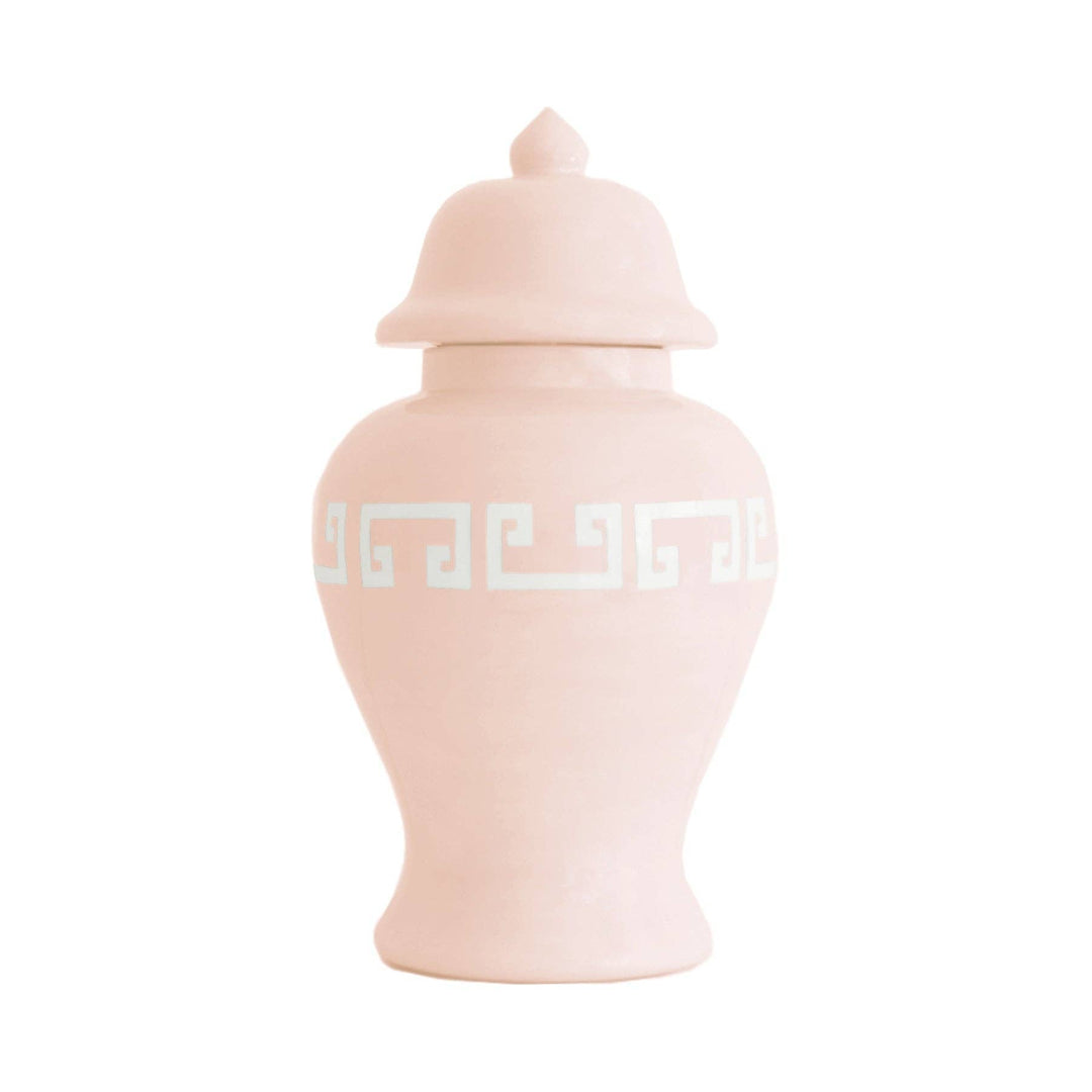 Blush Greek Key Ginger Jars - Something Splendid Co.