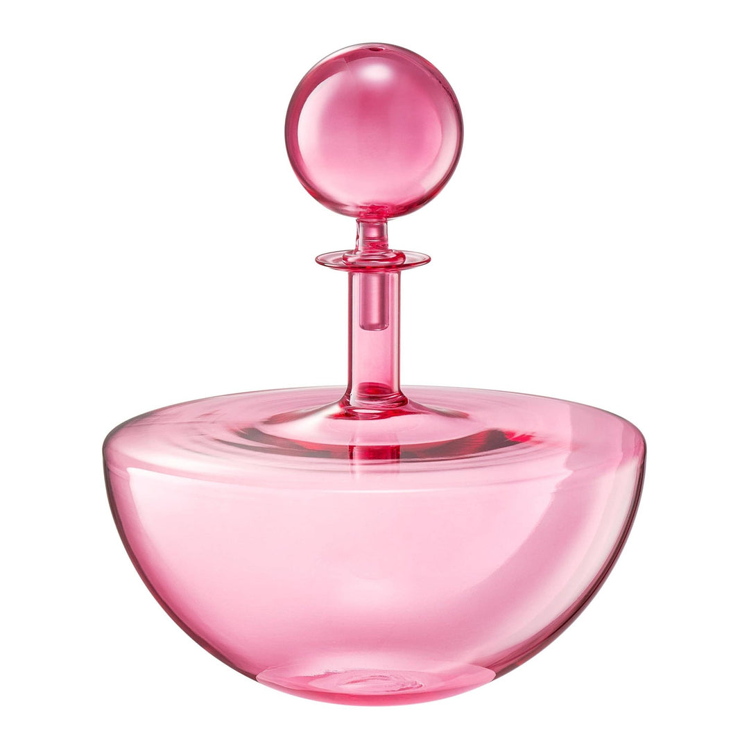 Blush Pink Low Arc Glass Wine Decanter Handblown - Something Splendid Co.