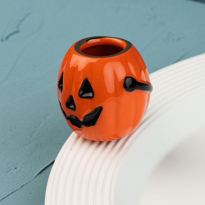 Boo Bucket Mini by Nora Fleming — hand-painted ceramic jack-o'-lantern candy bucket