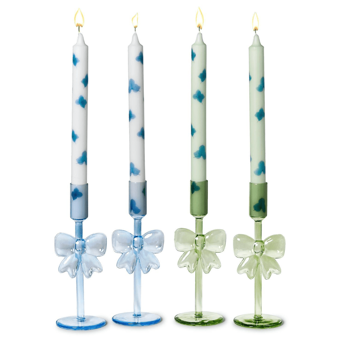 Bows Set of 2 Taper Candleholders - Something Splendid Co.