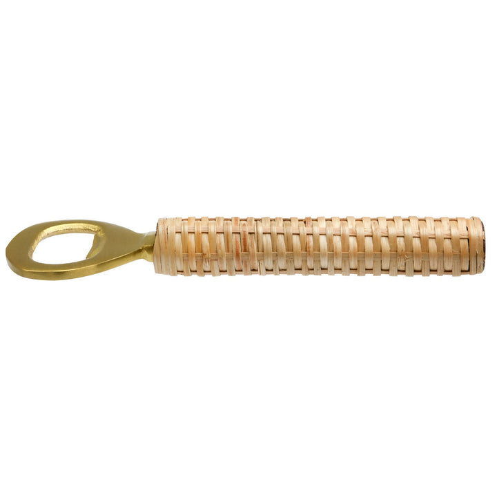 Brass Bottle Opener with Bamboo Wrapped Handle - Something Splendid Co.