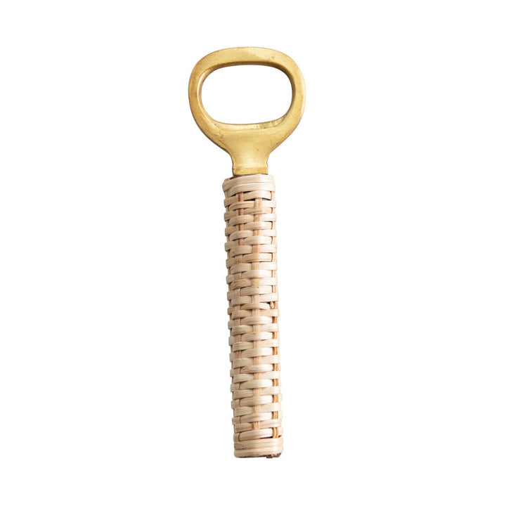Brass Bottle Opener with Bamboo Wrapped Handle - Something Splendid Co.