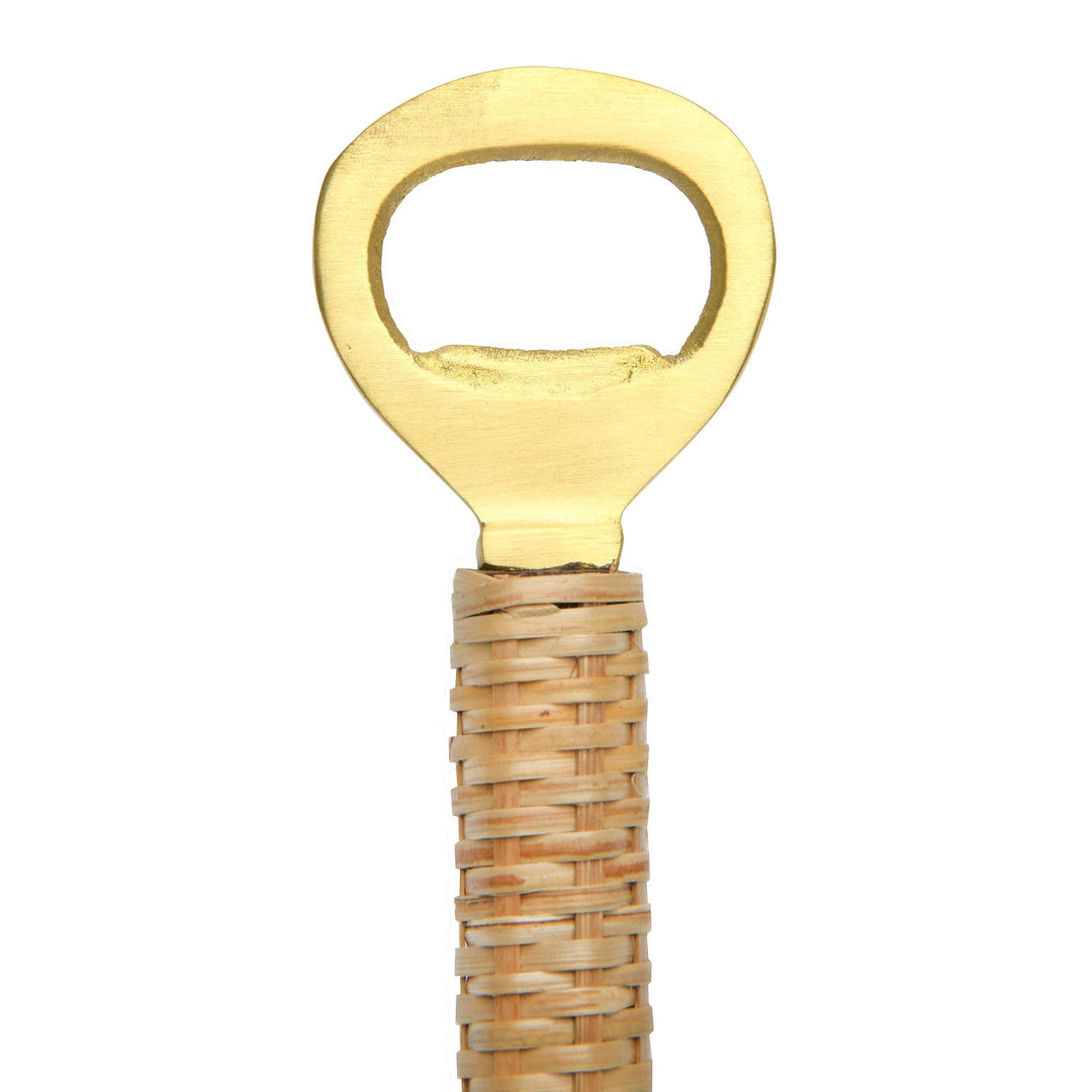 Brass Bottle Opener with Bamboo Wrapped Handle - Something Splendid Co.