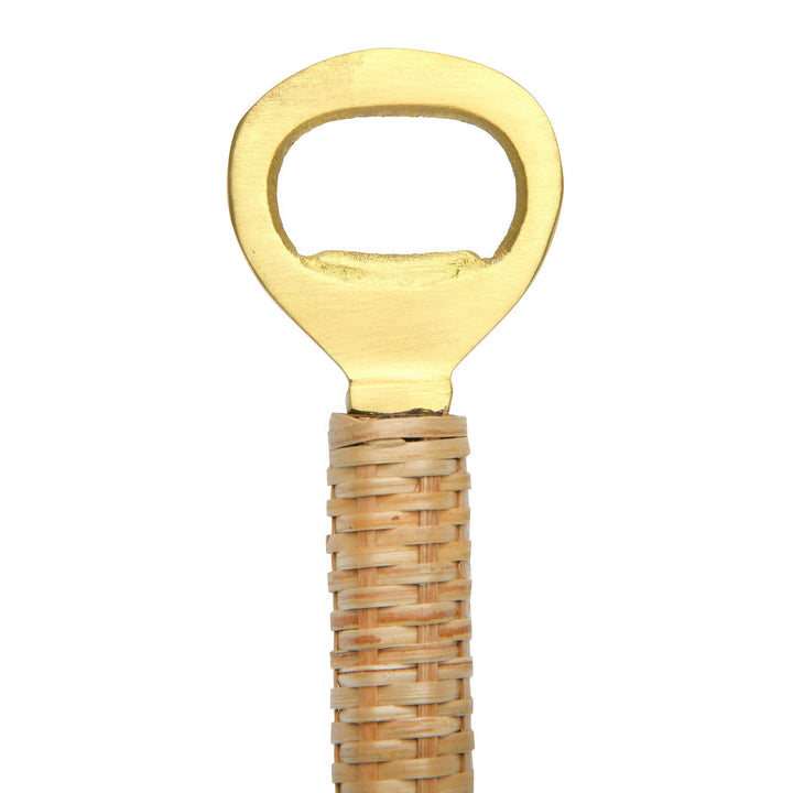Brass Bottle Opener with Bamboo Wrapped Handle - Something Splendid Co.