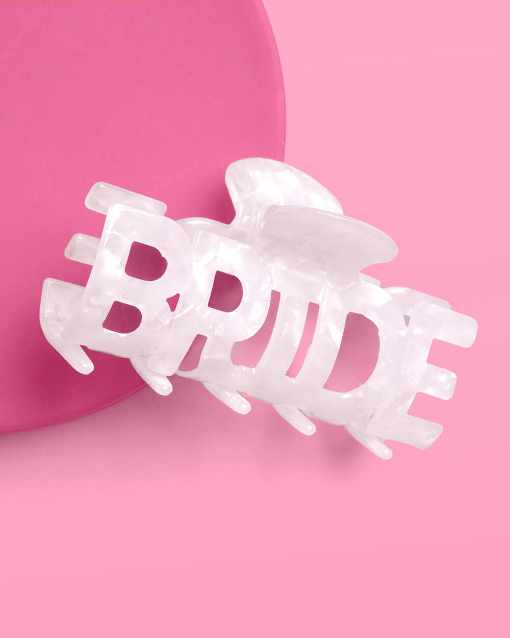 Bride Word Claw Clip | white marble, bridal hair, bach party - Something Splendid Co.