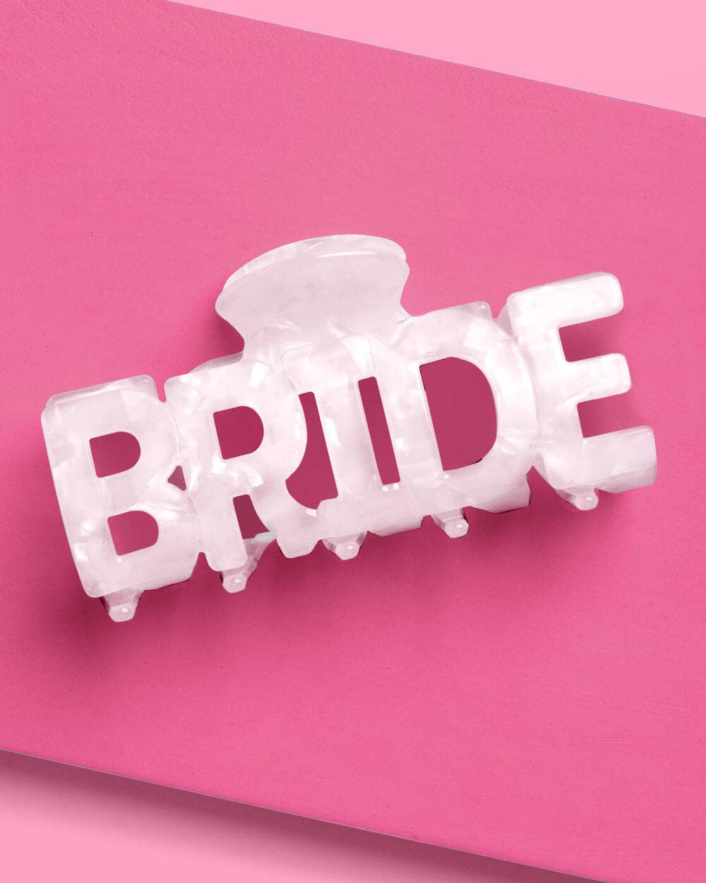 Bride Word Claw Clip | white marble, bridal hair, bach party - Something Splendid Co.