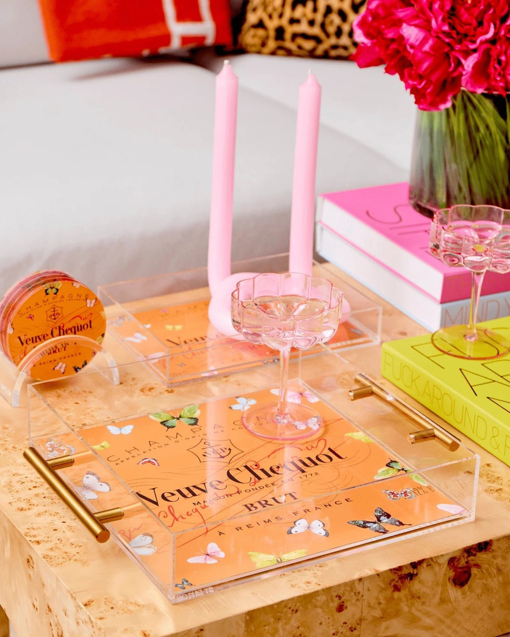 Bubbly Butterfly Large Acrylic Tray - Something Splendid Co.