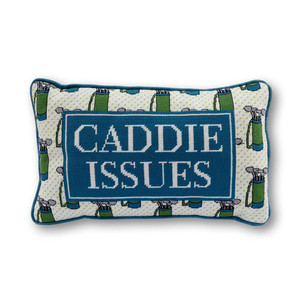 Caddie Issues Needlepoint Pillow - Something Splendid Co.