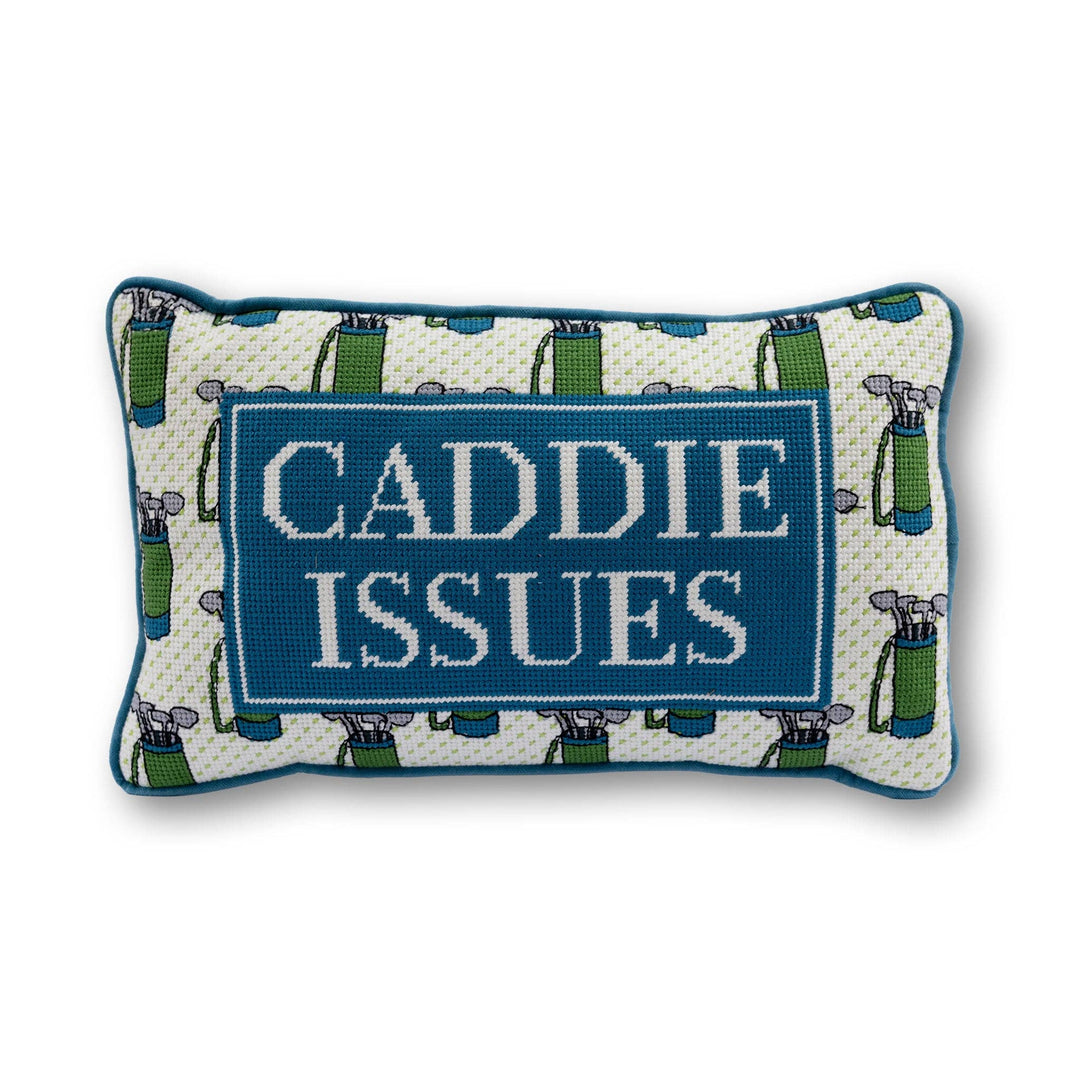 Caddie Issues Needlepoint Pillow - Something Splendid Co.