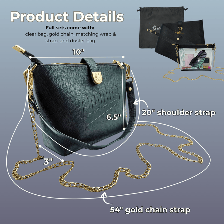 Caitie G Purdue Black Pebble Bag - Something Splendid Co.