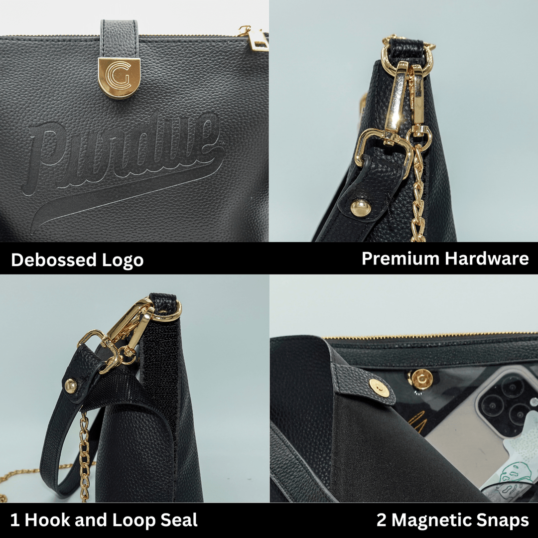 Caitie G Purdue Black Pebble Bag - Something Splendid Co.