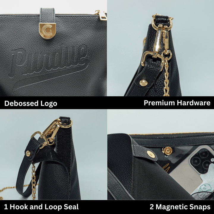 Caitie G Purdue Black Pebble Bag - Something Splendid Co.