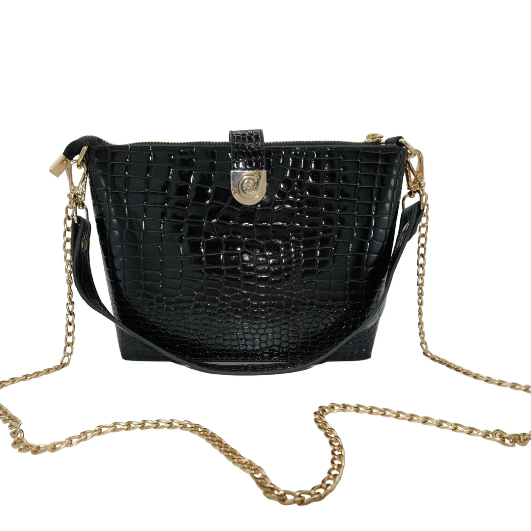 Caitie G Signature Bag - Black Alligator - Something Splendid Co.