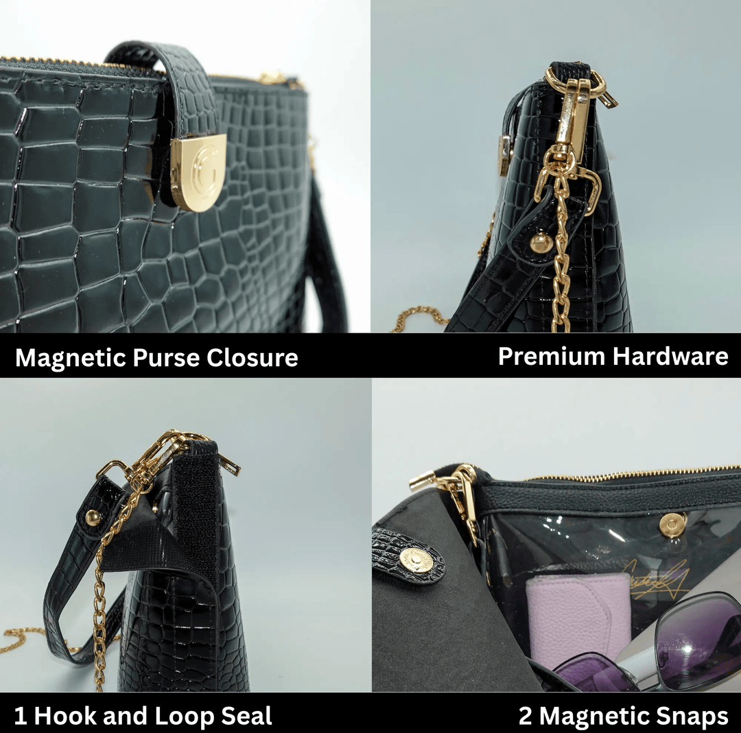 Caitie G Signature Bag - Black Alligator - Something Splendid Co.