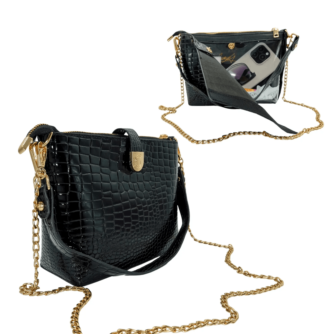 Caitie G Signature Bag - Black Alligator - Something Splendid Co.