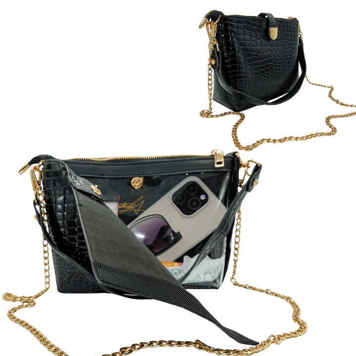 Caitie G Signature Bag - Black Alligator - Something Splendid Co.