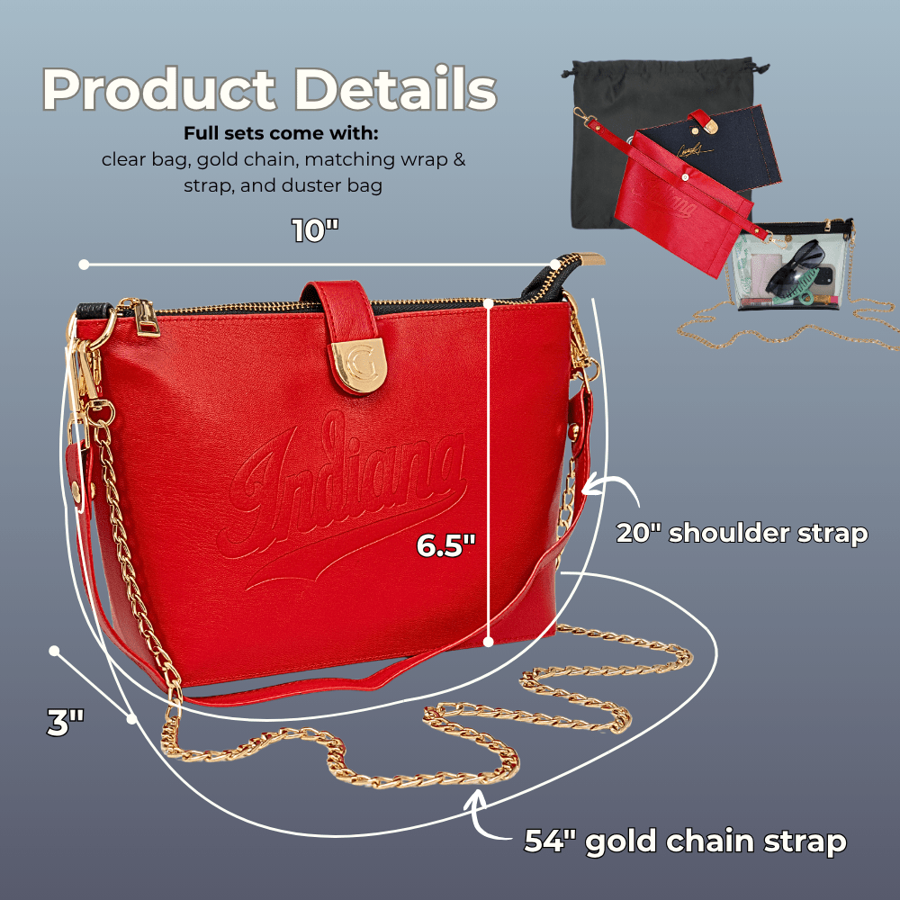 Caitie G Signature Bag - Crimson Indiana University Script - Something Splendid Co.