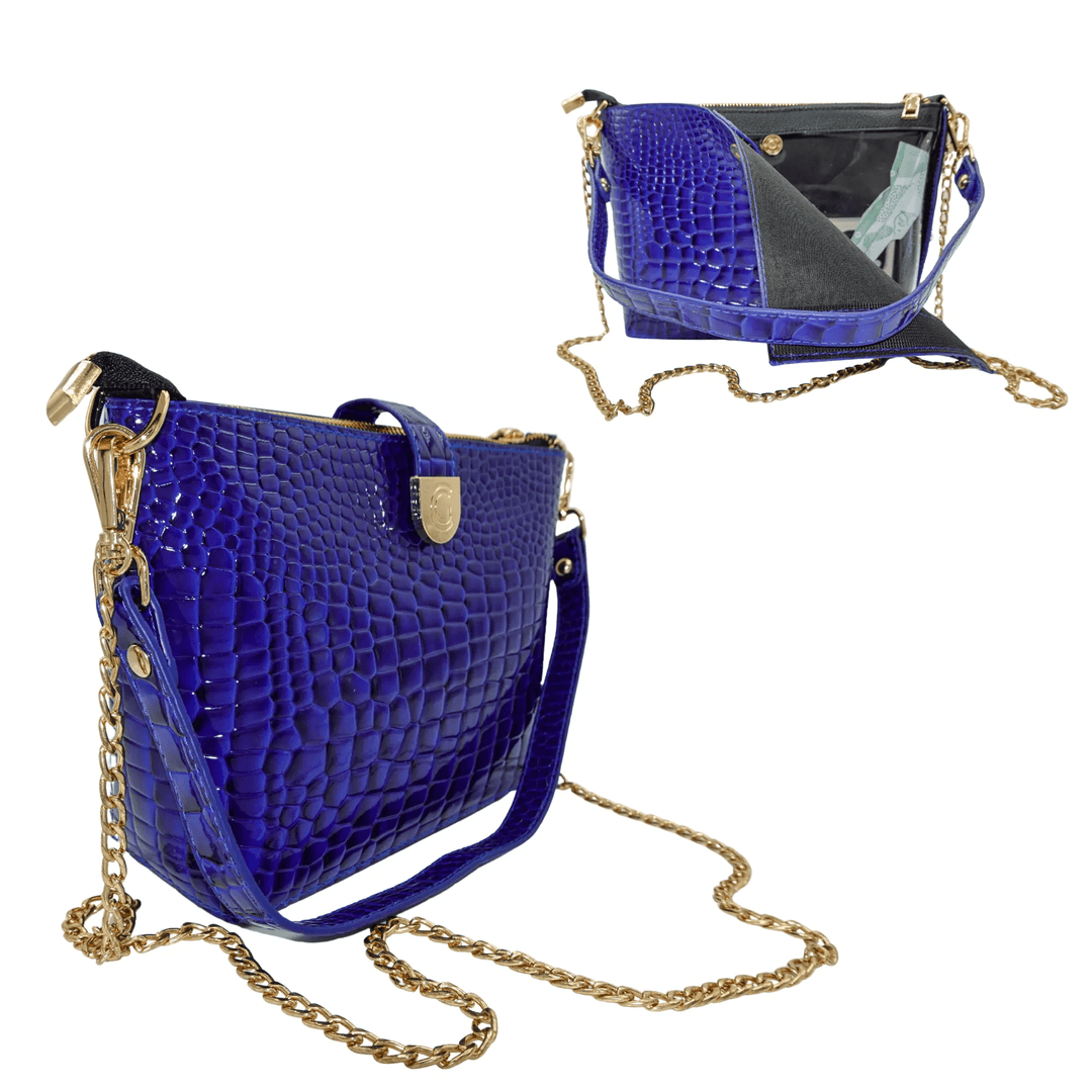 Caitie G Signature Bag - Royal Blue Alligator - Something Splendid Co.