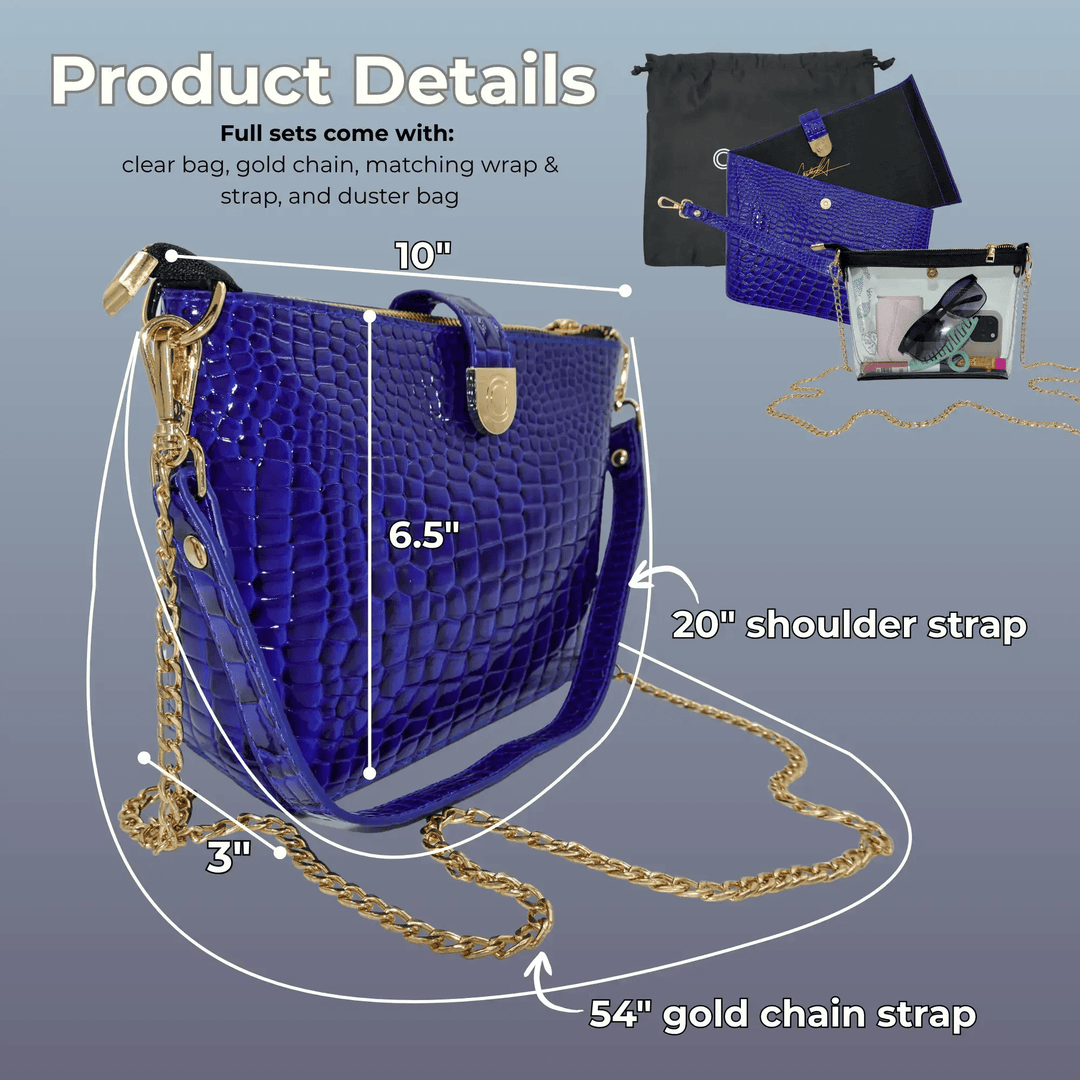 Caitie G Signature Bag - Royal Blue Alligator - Something Splendid Co.