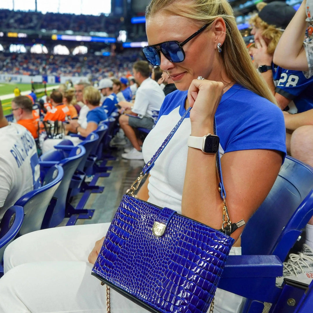 Caitie G Signature Bag - Royal Blue Alligator - Something Splendid Co.