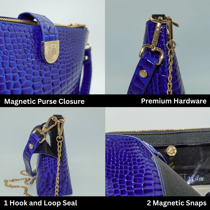 Caitie G Signature Bag - Royal Blue Alligator - Something Splendid Co.