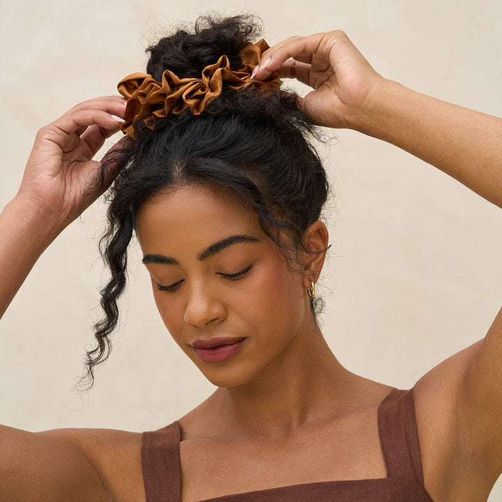 Camel Ruffle Scrunchie - Something Splendid Co.