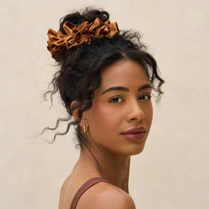 Camel Ruffle Scrunchie - Something Splendid Co.