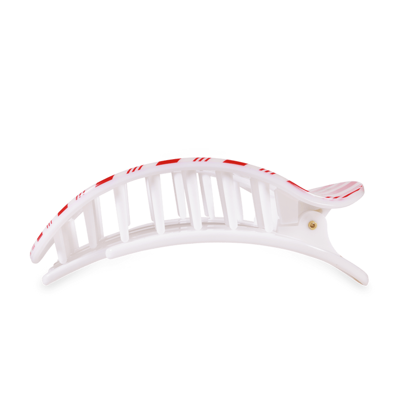 Candy Cane Crush Large Flat Round Hair Clip - Something Splendid Co.