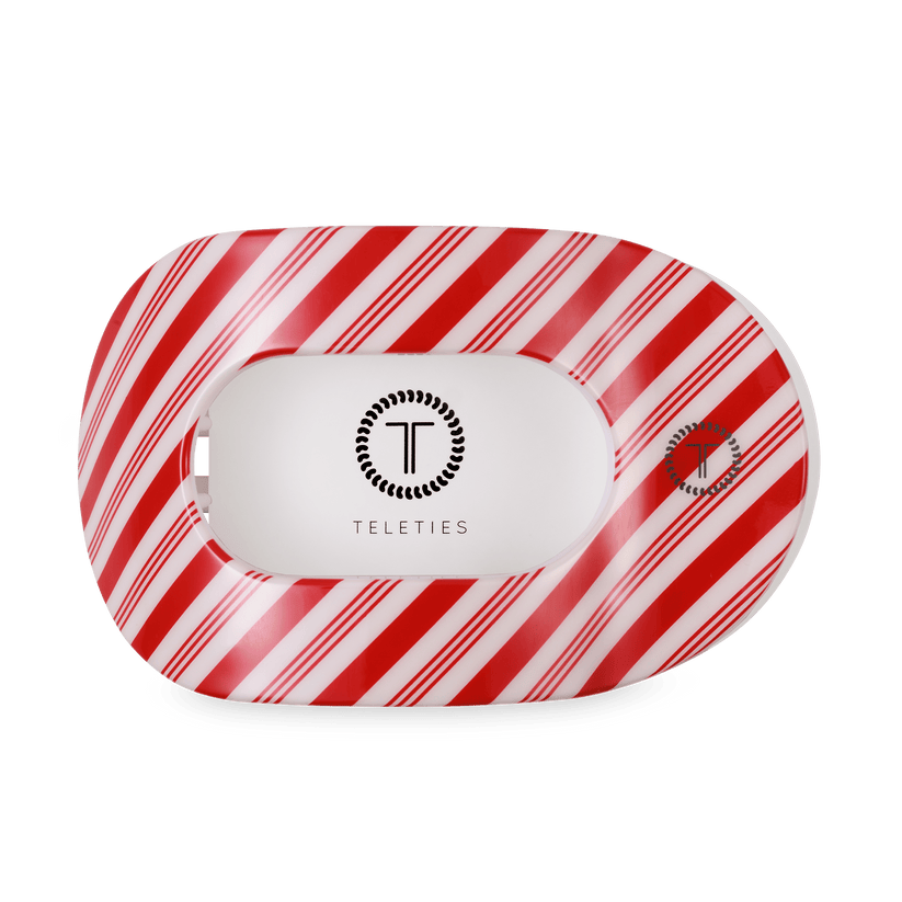 Candy Cane Crush Large Flat Round Hair Clip - Something Splendid Co.
