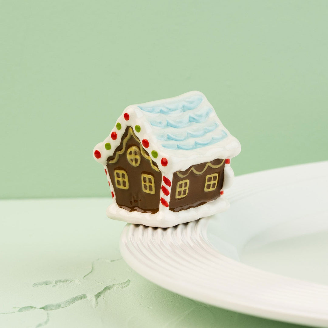 Candyland Lane Mini by Nora Fleming — hand-painted ceramic frosted gingerbread house
