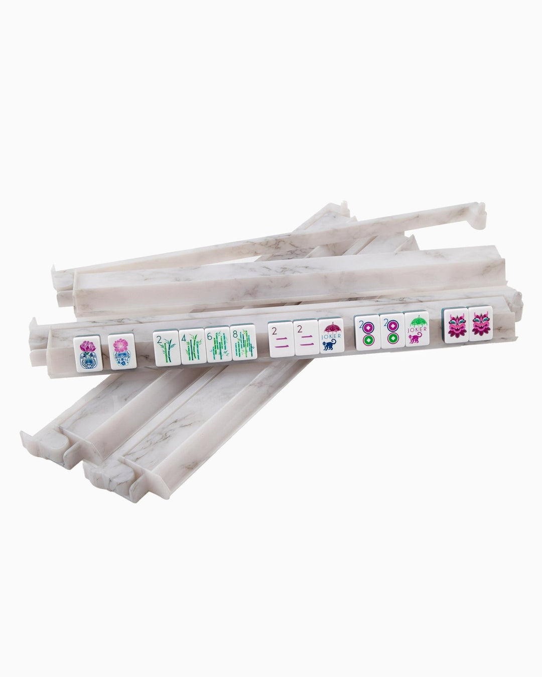 Carrara Marble Mahjong Rack & Pusher Set - Something Splendid Co.