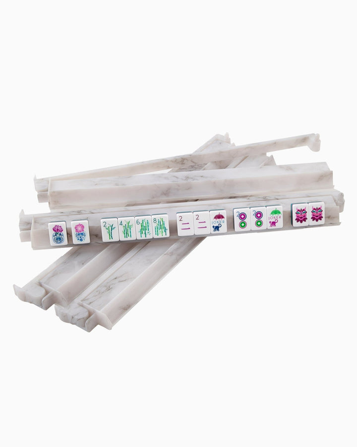 Carrara Marble Mahjong Rack & Pusher Set - Something Splendid Co.