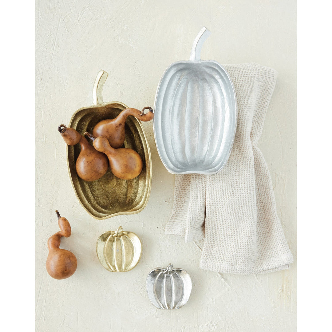 Cast Aluminum Pumpkin Shaped Dish, 2 Finishes - Something Splendid Co.