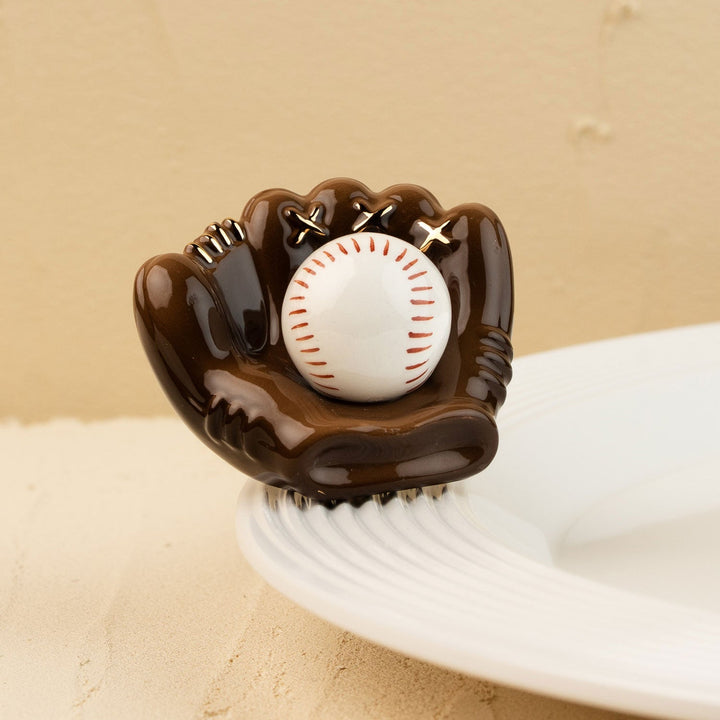 Catch Some Fun Mini by Nora Fleming — hand-painted ceramic baseball nestled in its mitt
