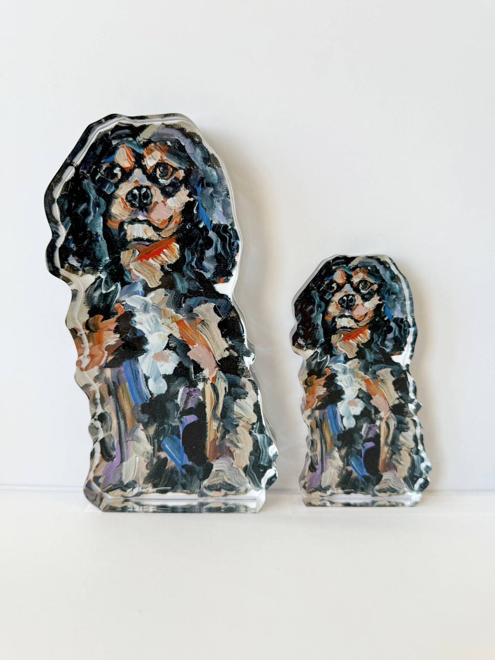“Cavalier King Charles Black & Tan” acrylic shelfie - Something Splendid Co.