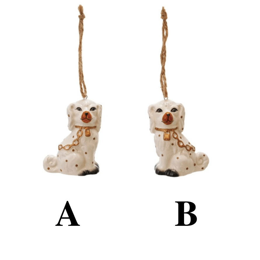 Ceramic Staffordshire Dog Ornaments, 2 Styles - Something Splendid Co.