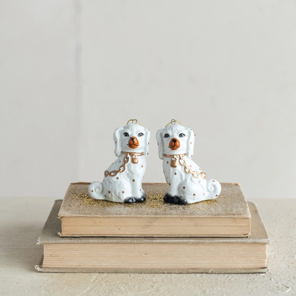 Ceramic Staffordshire Dog Ornaments, 2 Styles - Something Splendid Co.