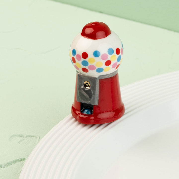 Chews Wisely Mini by Nora Fleming — hand-painted ceramic polka-dot gumball machine (alternate view)