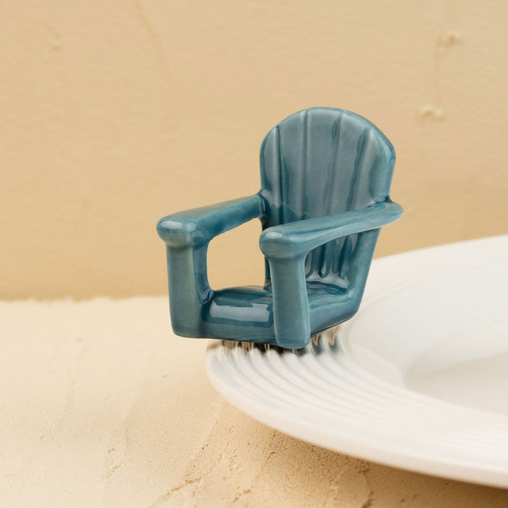 Chillin' Chair Blue Mini by Nora Fleming — hand-painted ceramic blue Adirondack chair