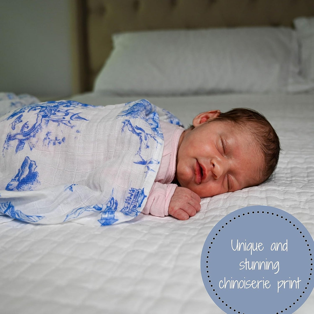 Chinoiserie Baby Swaddle Blanket - Something Splendid Co.