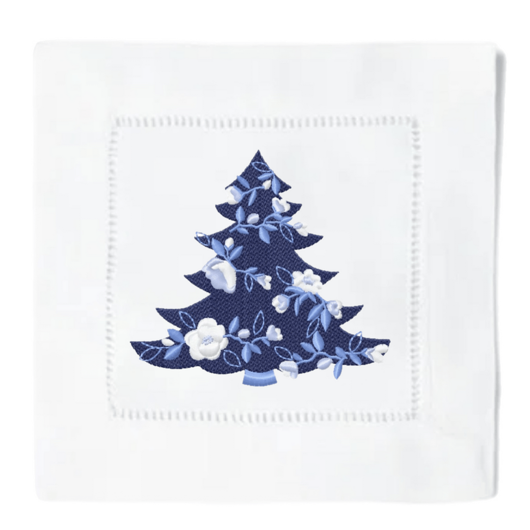 Chinoiserie Christmas Tree Cocktail Napkins - Something Splendid Co.