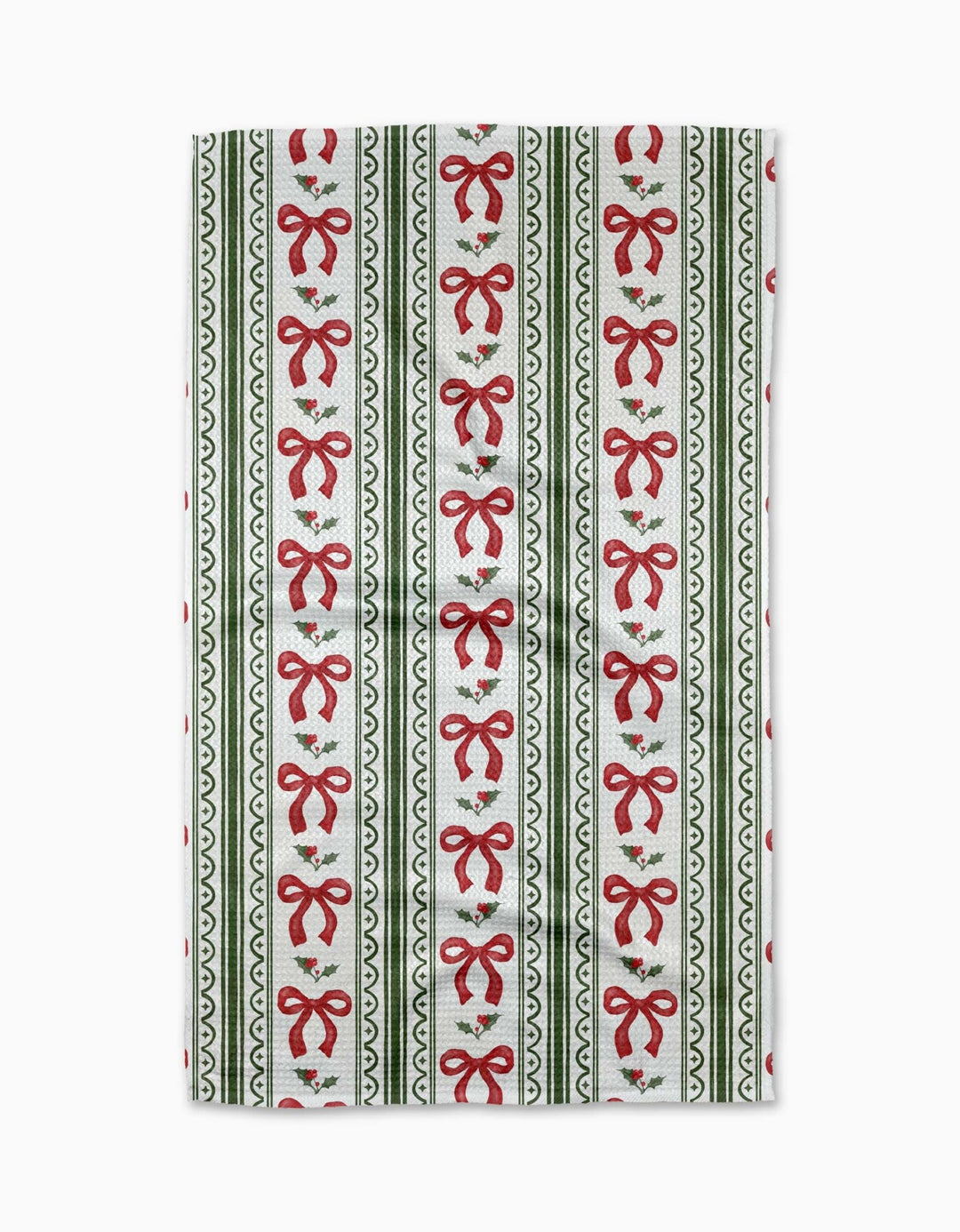 Christmas Bow Stripe Tea Towel - Something Splendid Co.