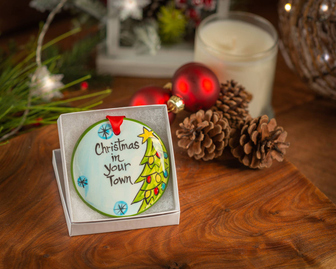 Christmas in Destination Ornament - Hand Painted Ceramic - Something Splendid Co.