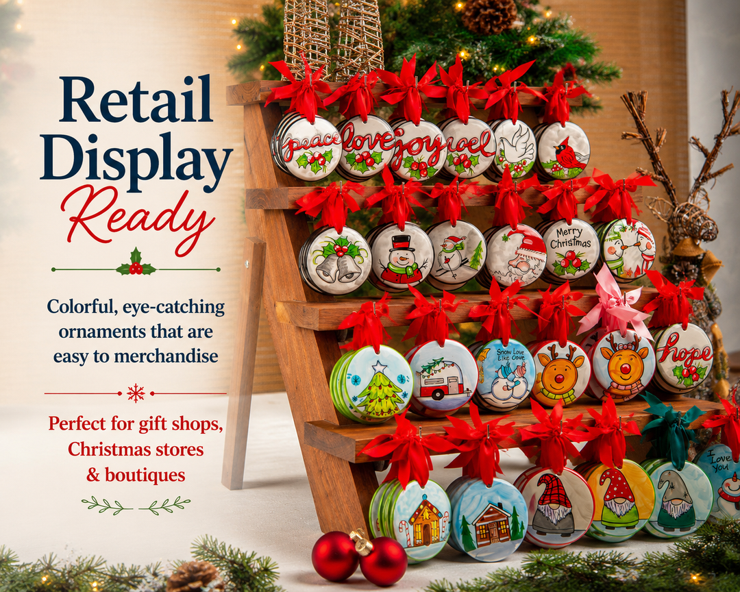 Christmas in Destination Ornament - Hand Painted Ceramic - Something Splendid Co.