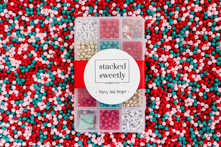 Christmas Merry & Bright DIY Stretchy Bracelet Craft Kit - Something Splendid Co.